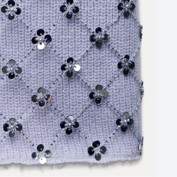 Zara NWT beaded knit vest top 5063/827 - Picture 5 of 9